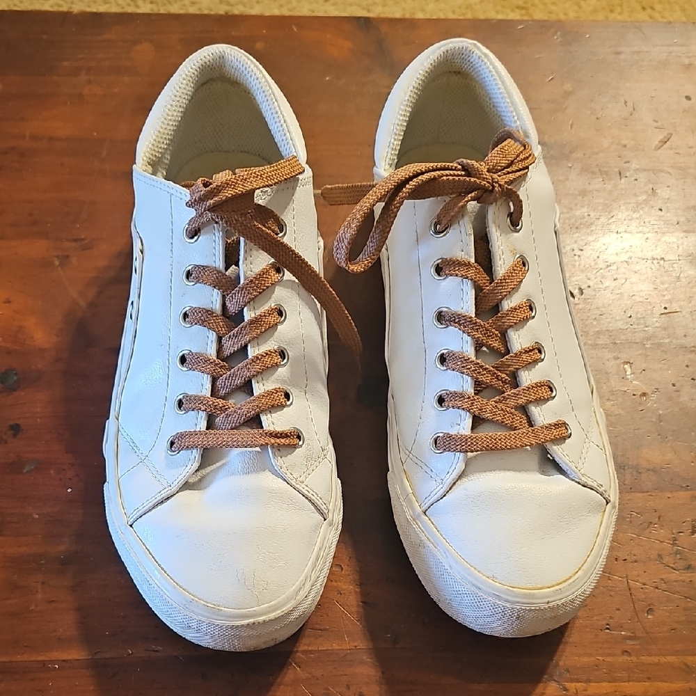 Guess White W/Gold Laces Women's Sneakers